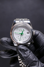 Green Custom NH35 Watch, Quote Dial