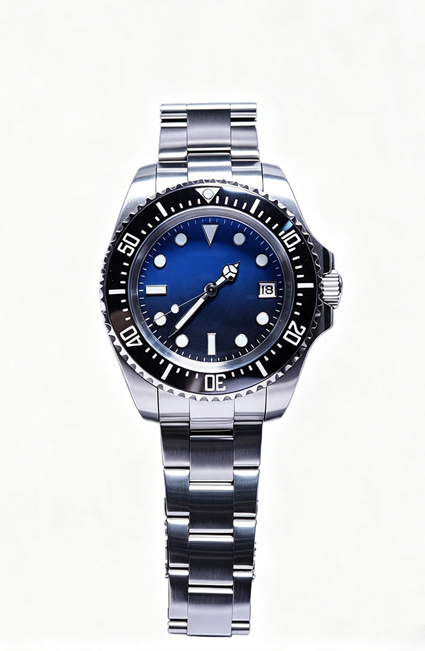 Custom NH35 Diver Watch, Blue Sunburst Dial
