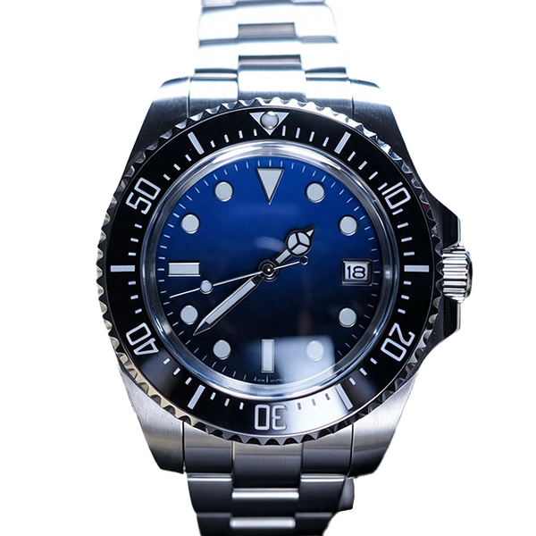 Custom NH35 Diver Watch, Blue Sunburst Dial