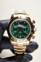 Gold‑Tone Custom Green Dial Racing Chronograph