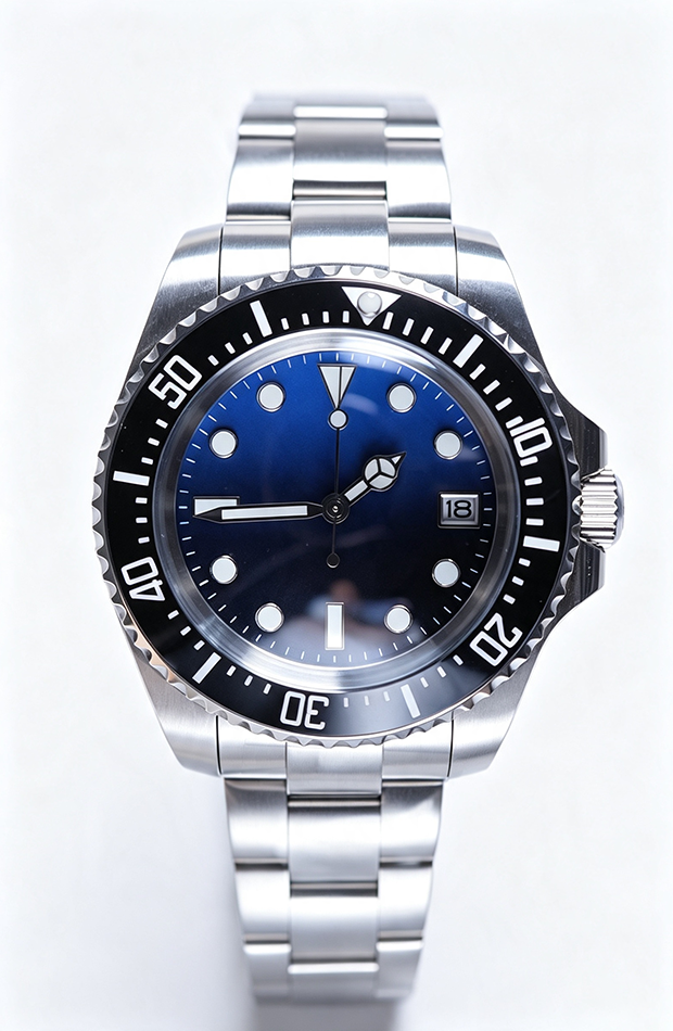 Custom NH35 Diver Watch, Blue Sunburst Dial