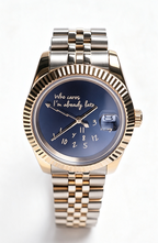 Gold‑Tone Custom NH35 Watch, Black Quote Dial