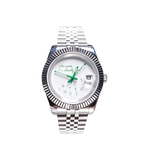 Green Custom NH35 Watch, Quote Dial