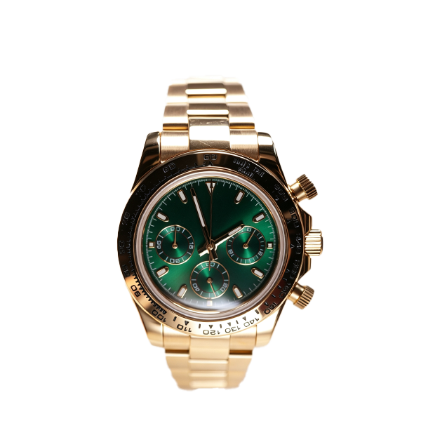 Gold‑Tone Custom Green Dial Racing Chronograph