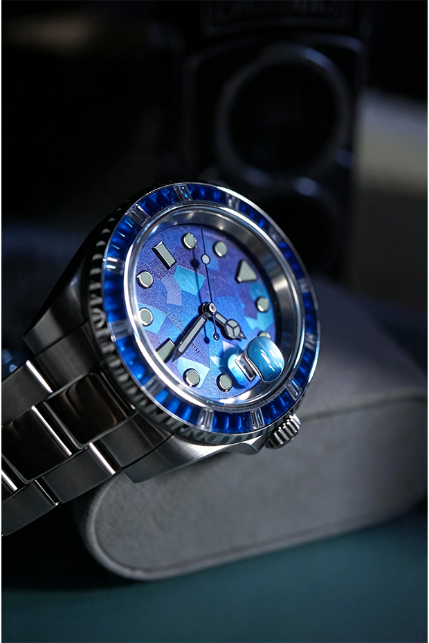 Blue Mosaic Custom NH35 Diver Watch